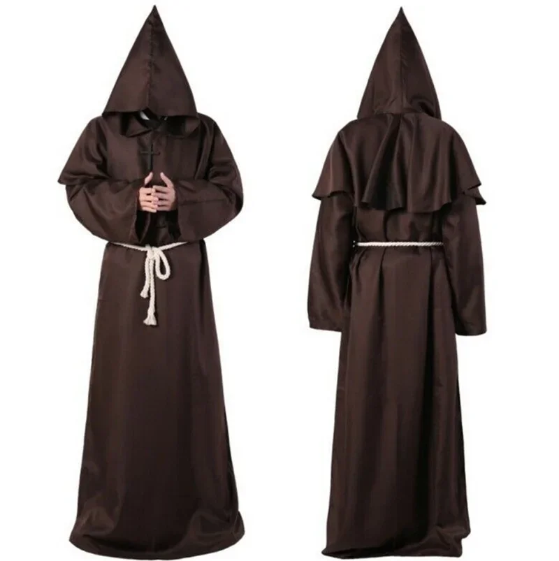 Neue Halloween Männer mittelalter liche Mönch Roben Mönch Kostüme Zauberer Kostüme Priester Cosplay Bühnen kostüm