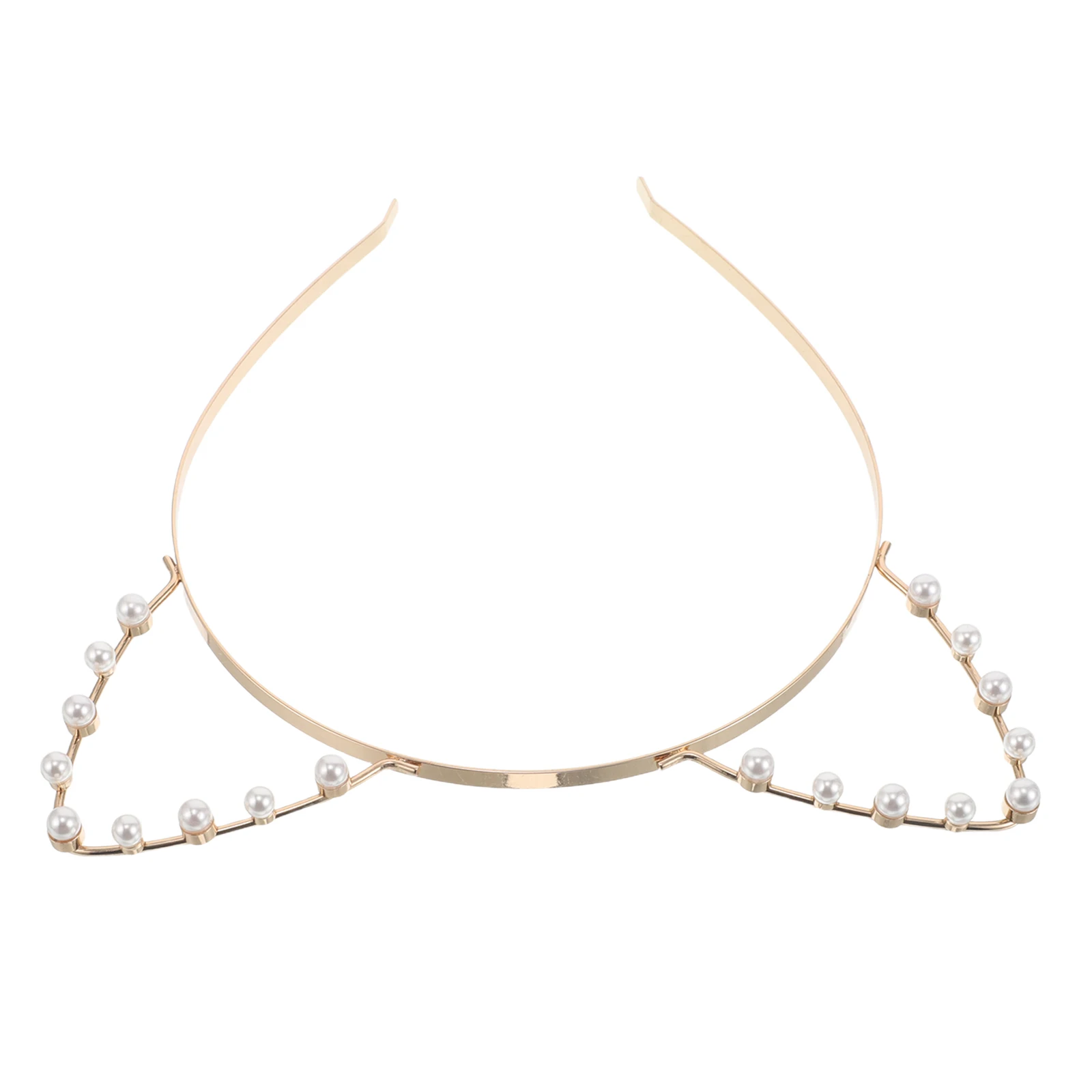 

Pearl Cat Ear Headband Women Cute Alloy Lightweight Hair Accessory Suitable for Daily Parties Cosplay Hair Accessories for Girls