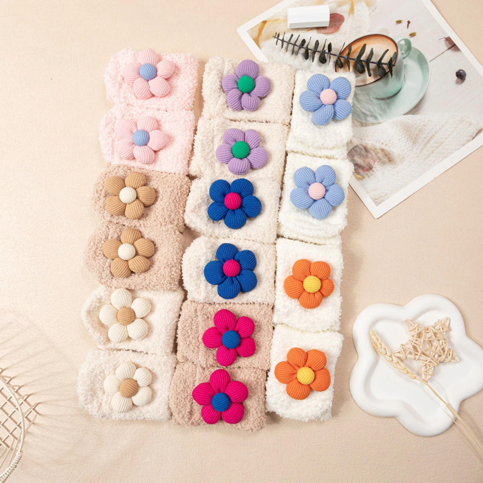 

Носки-тапочки для маленьких девочек, нескользящие носки с эластичным цветком, мягкие теплые легкие длинные носки