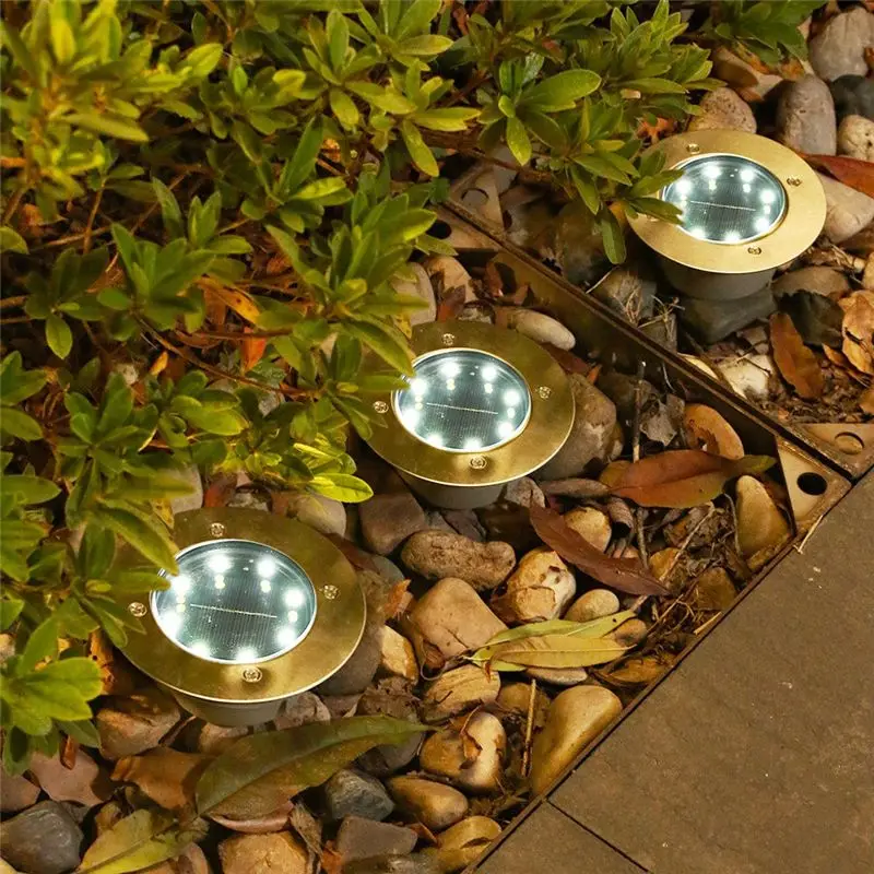 Solar Ground Lights Outdoor Solar Waterproof LED Light For Garden Yard Step And Walkway Cool White LED Solar Lights Durable-A68E