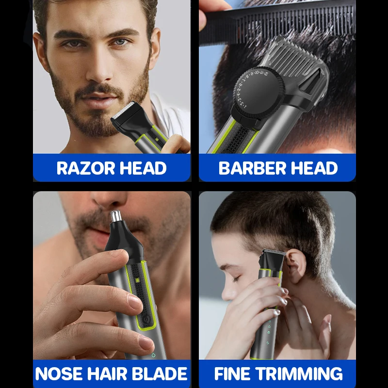 Beard Trimmer for Men Adjustable Hair Clippers Electric Cordless Kit Waterproof Professional Barbers Set Mens Mustache Trimmers