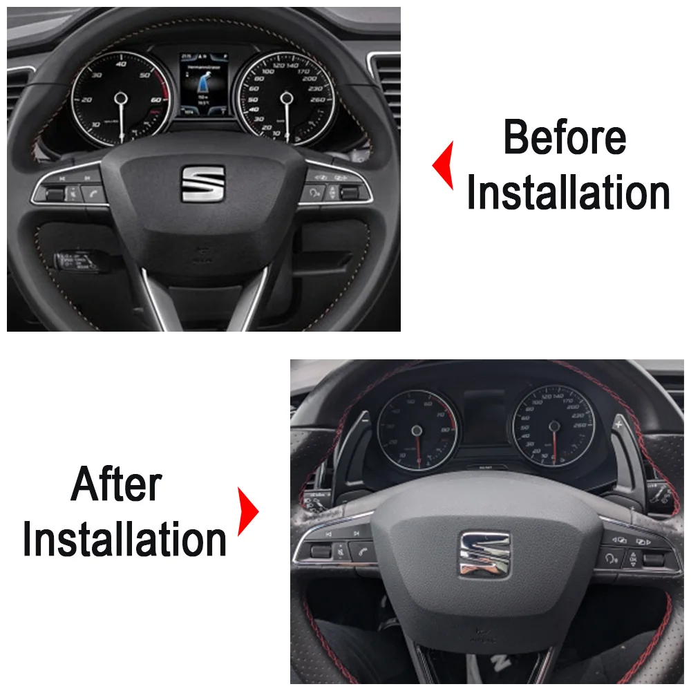 Shift Paddle For Seat Leon ST 5F FR Cupra Ateca Ibiza 6P Arona Tarraco Alhambra Car Steering Wheel Extension Shifter DSG Sticker view 3