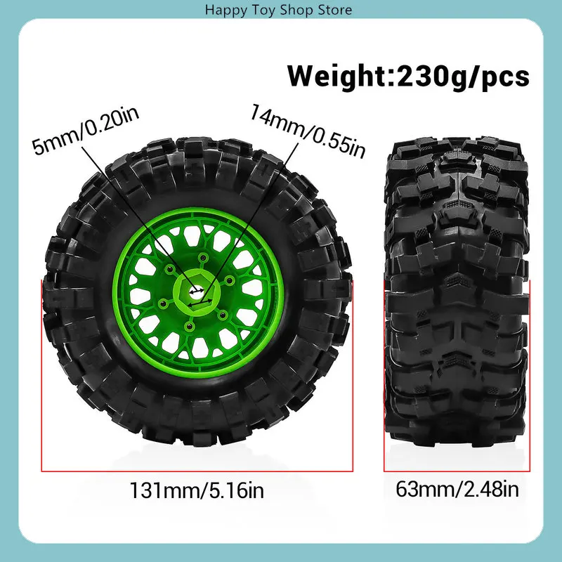 

Universal Tire W329 Plastic Wheels + Rubber Tires for 1/10 RC Car, Fits 12/14/17mm Hex Spare Parts