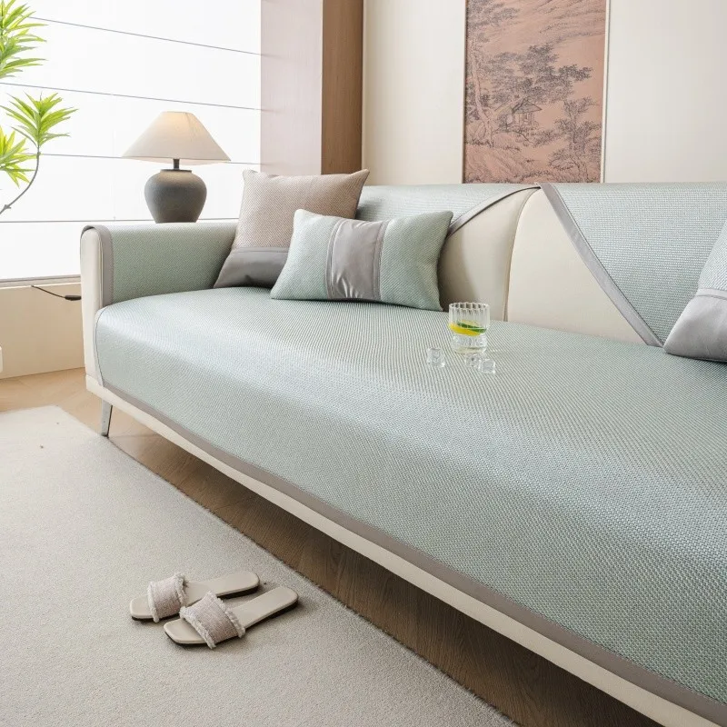 1Pcs Summer Rattan Skin Friendly Cool Feeling Sofa Mat Foldable Modern Non-slip Durable Universal Couch Cushion for Living Room