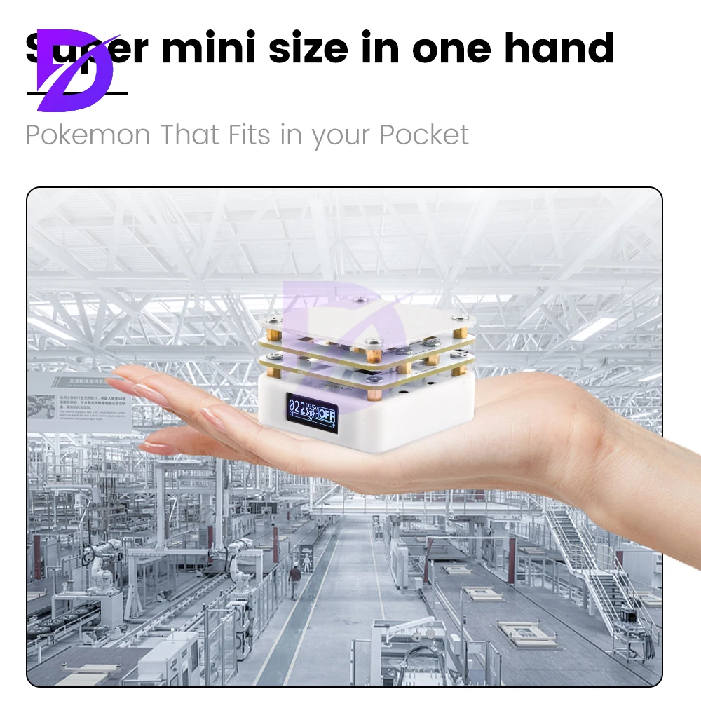 Mini estação de pré-aquecimento de solda de placa quente 65W Pré-aquecedor Multi modos inteligentes Display OLED embutido