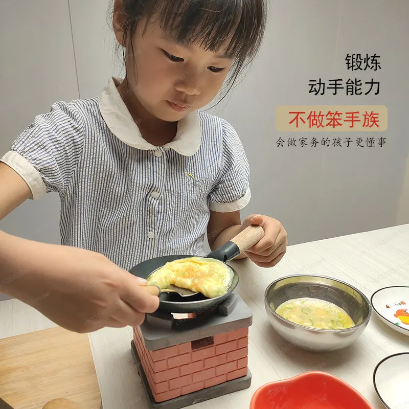 

Internet celebrity children's mini kitchenette stall roadside stall real cook children cooking over home toys