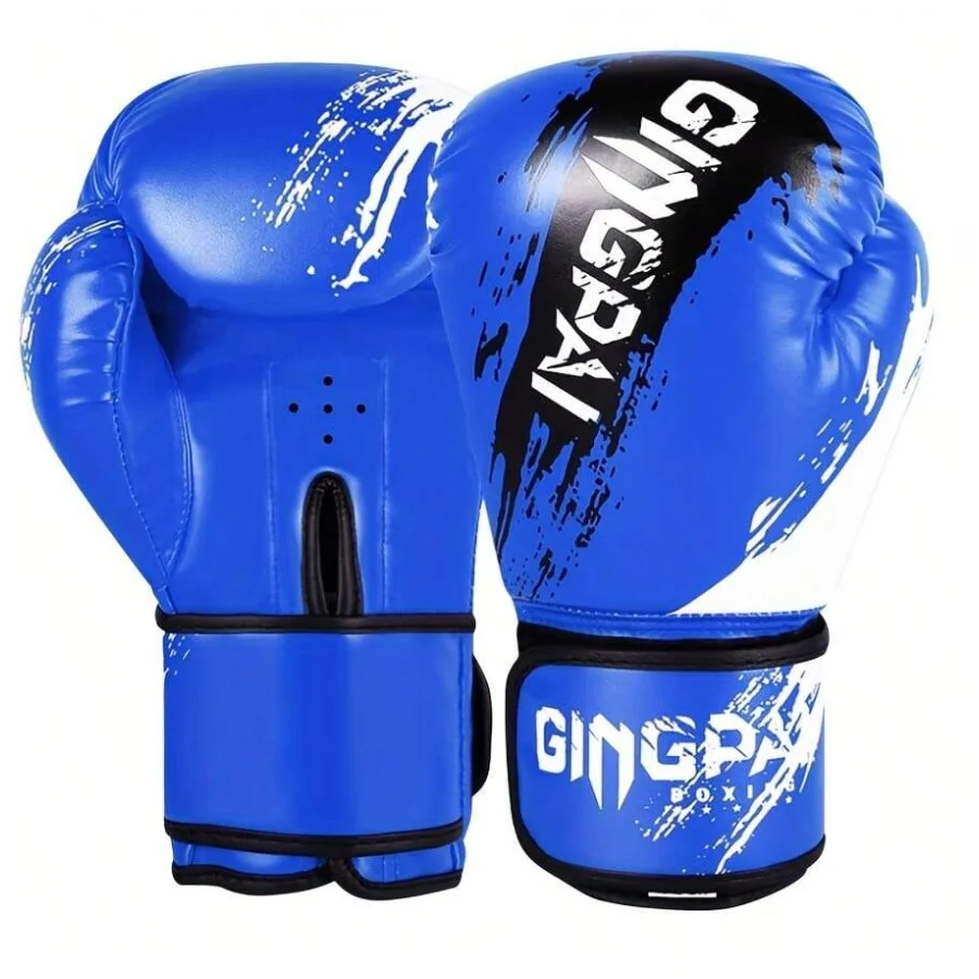 1 زوج قفازات الملاكمة الكبار الرجال اللكم التدريب شرارة مريحة قابل للتعديل القتال قفازات اليد حامي أسود أحمر أزرق #2