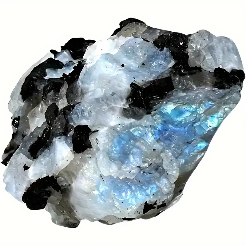 حجر القمر البوهيمي الخام - قزحي الألوان الطبيعي، مثالي لديكور المنزل للعلاج العطري وهدايا اليوغا والمجموعات المعدنية. حجر كريستال #1