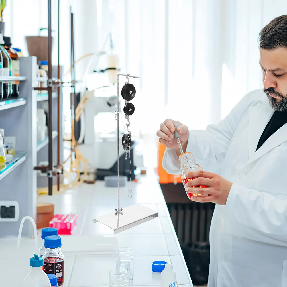 

2 set 2 Sets Pulley Block Set For Mechanics Experiment Physics Science Lab Classroom Single Double Pulley Kit Bracket Rope