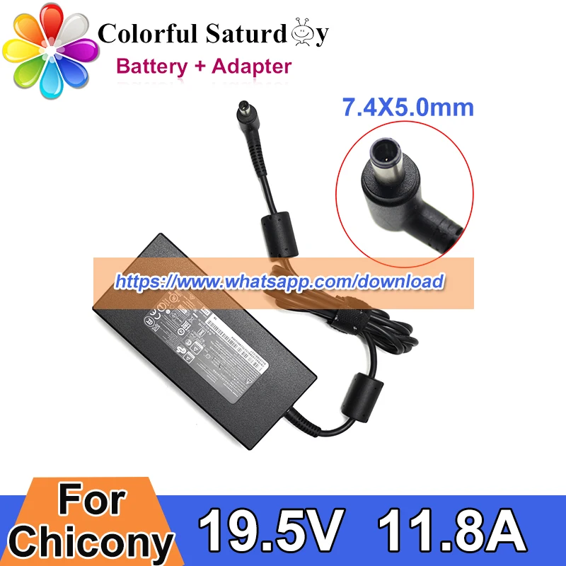 Original A230A026P A17-230P1A ADP-230EB T for Chicony AC Adapter 19.5V 11.8A Slim 230W Power Supply 7.4X5.0mm Tip