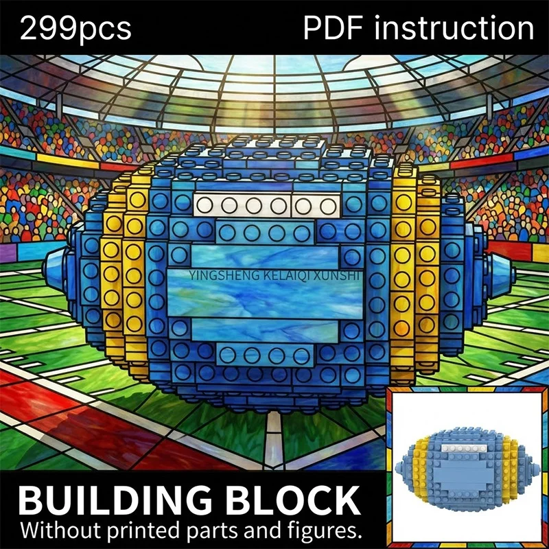 

Набор для сборки: Спортивный мяч для игры в регби, подарок для фанатов, конструктор из строительных блоков, игрушка