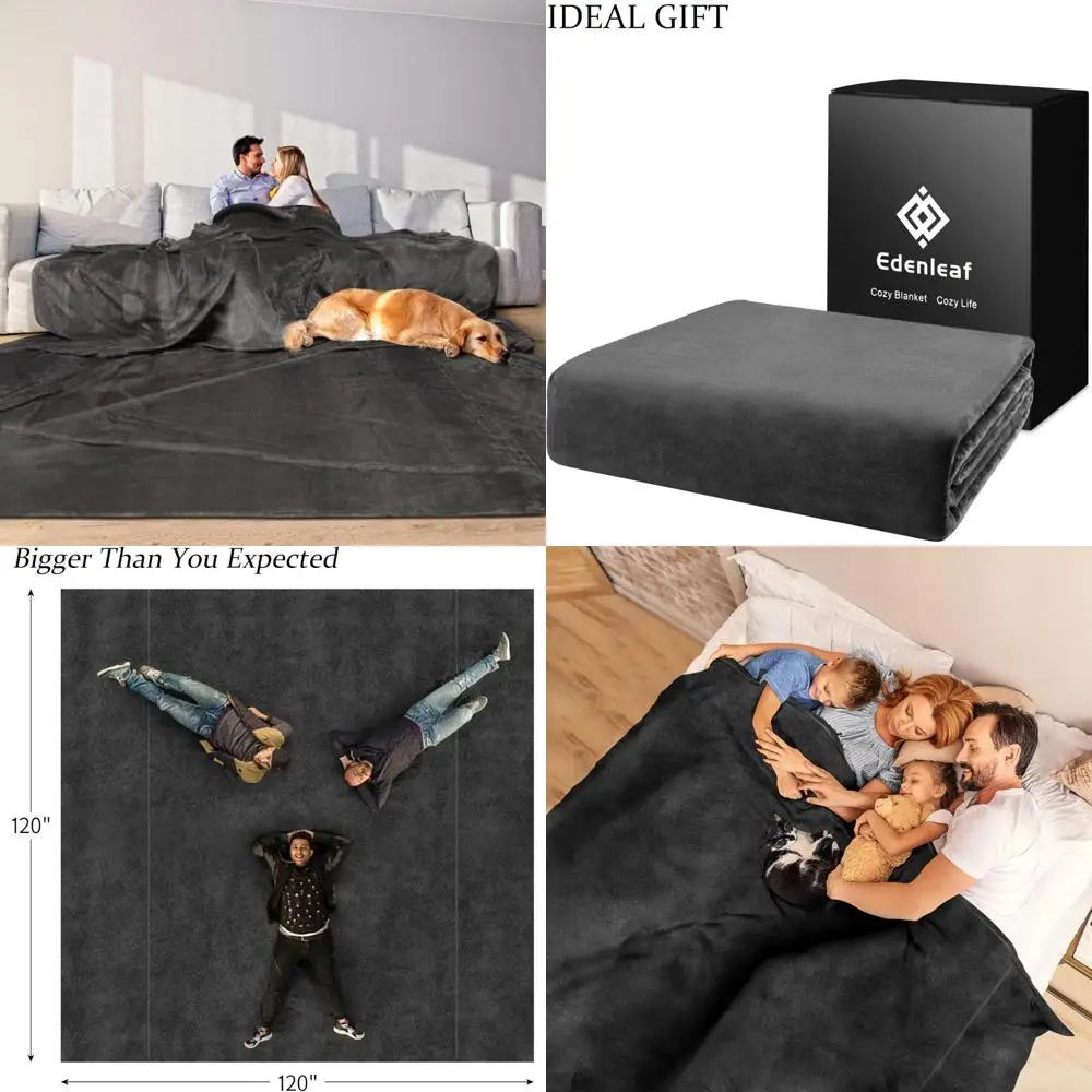 

Jumbo 120x120 Inch Blanket: Ultimate Comfort for Bed, Couch, Travel, and Camping