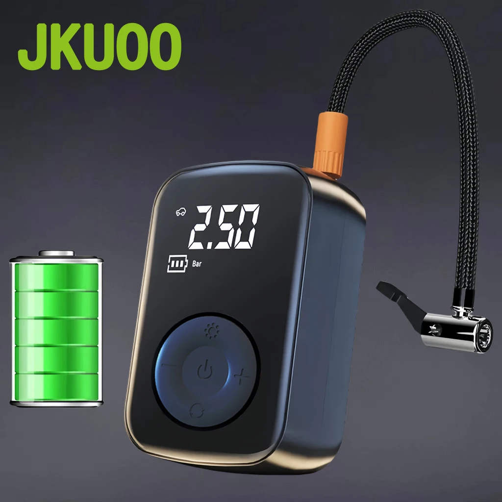 

JKUOO 150PSI электрический воздушный насос портативный автомобильный насос для накачивания с USB-портом аккумуляторный компрессор для накачивания велосипеда