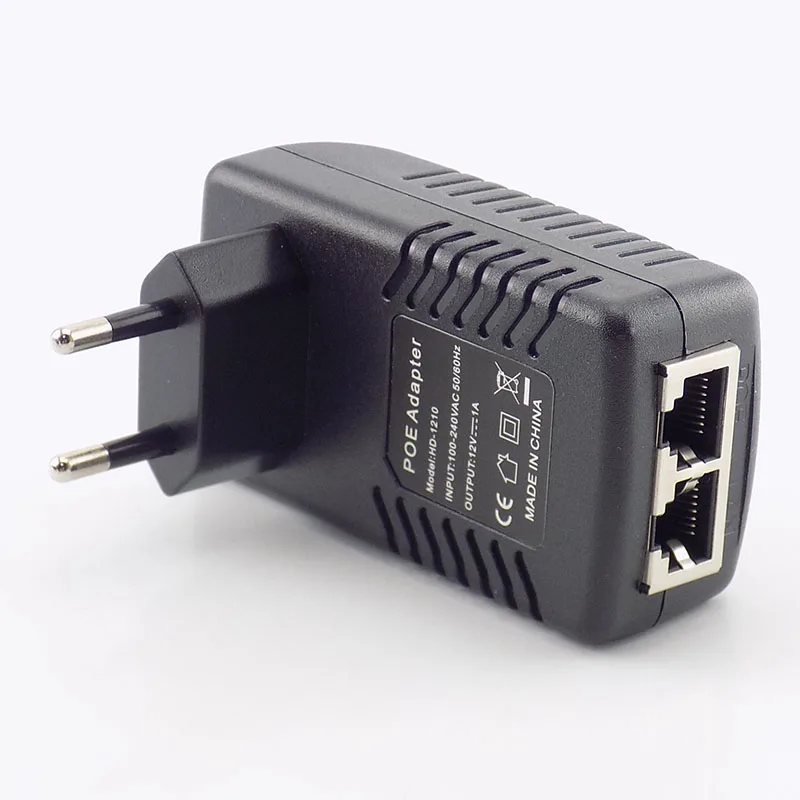 Adaptador de fuente de alimentación inalámbrico para cámara IP CCTV, inyector POE de pared, 12V, 1A, enchufe de EE. UU./UE, w1