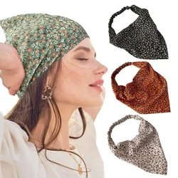 Floral Kerchief Headwear Wrist Head Wrap Scarf  Triangular Headscarf  Accessories Hair Band Fashion Women Hats Creative Gifts