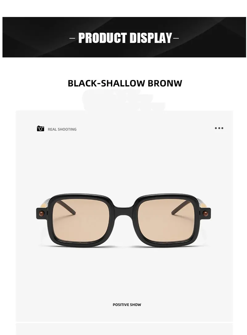 Neue modische quadratische Sonnenbrille für Damen und Herren, Vintage-Markendesigner, Punk-Sonnenbrille, klare Gläser, Spiegelbrille – Detail 5