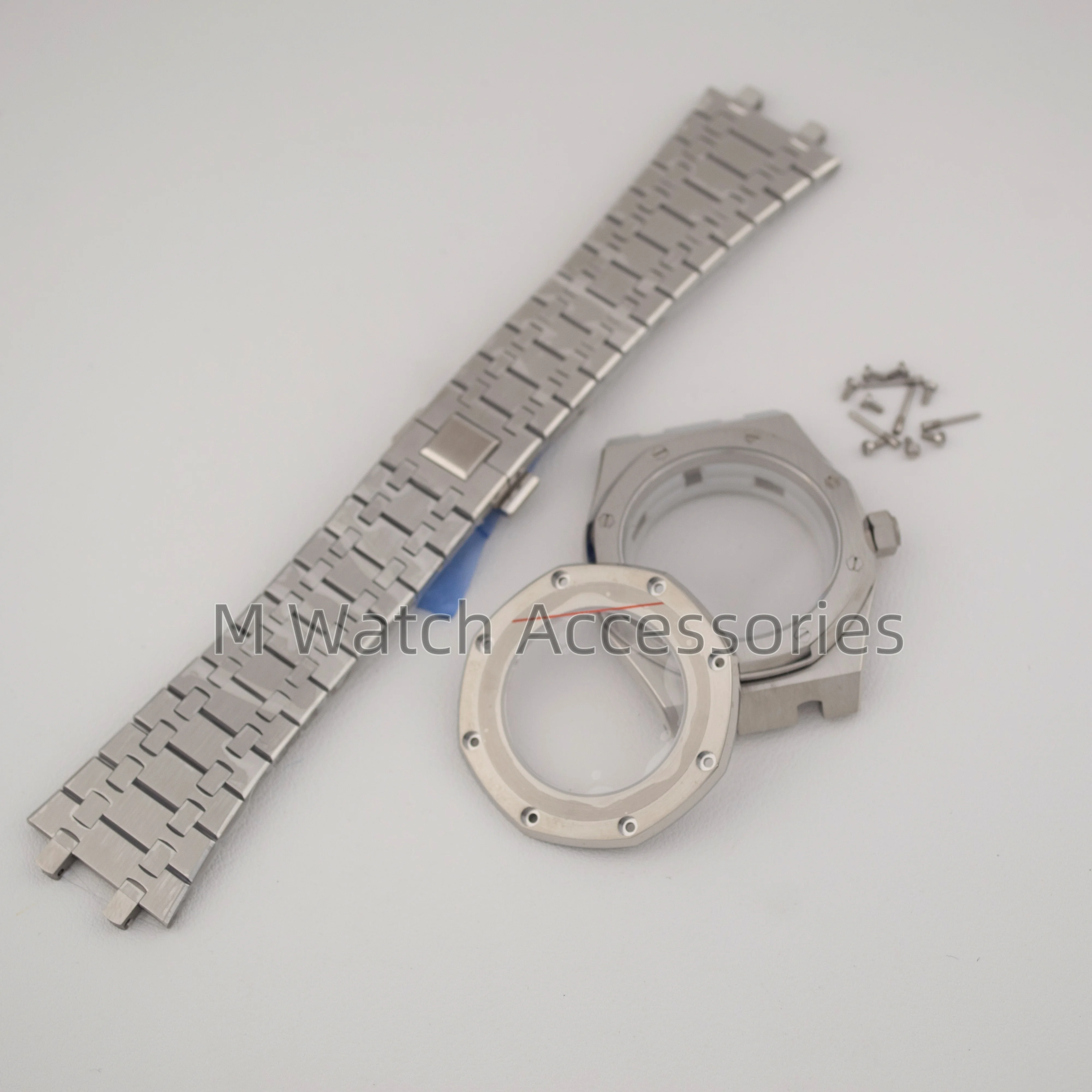 

42mm Octagon Watch Case Sapphire Crystal Stainless Steel Strap 10bar for Royal Oak NH35 NH36 NH70 Movement 31.8mm Dial Men Case