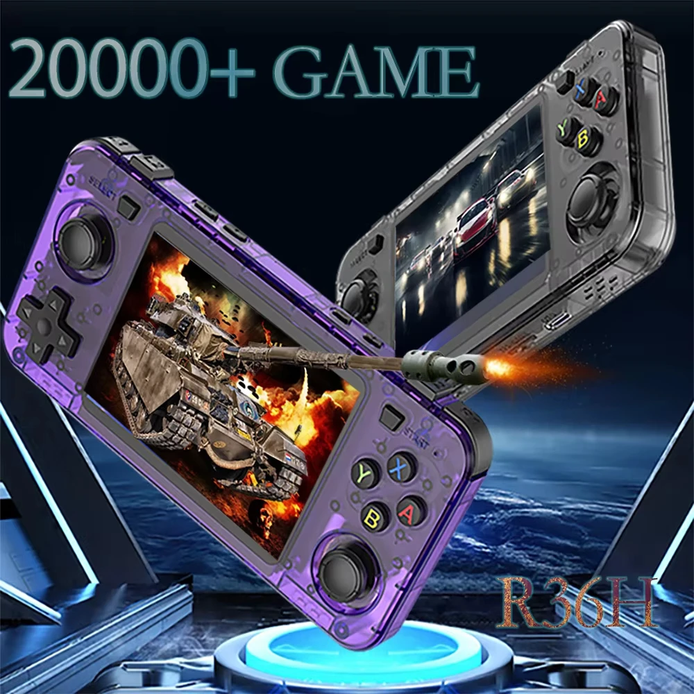 R36H ريترو وحدة تحكم بجهاز لعب محمول نظام Arkos طفل هدية الكريسماس المحمولة جيب مشغل فيديو 3.5 بوصة Ips شاشة R36S المشهد