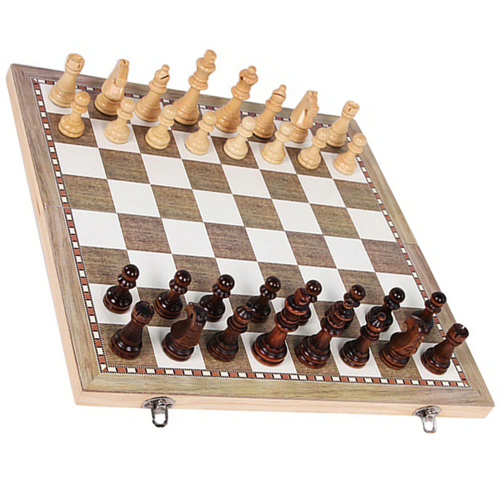 

Chess Board Games Magnetic International Checkers Educational Toy Training Props Natural