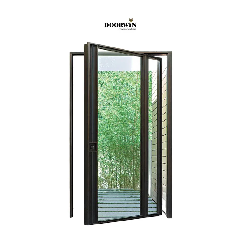 Customized Exterior Black Aluminum Frame Oversized Entry Pivot Doors