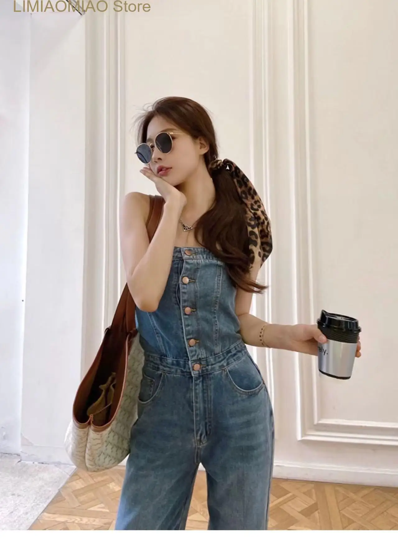 New Style sexy backless Bodycon Denim Jumpsuit Casual Rompers  Lace Up jumpsuit women Overalls Solid color