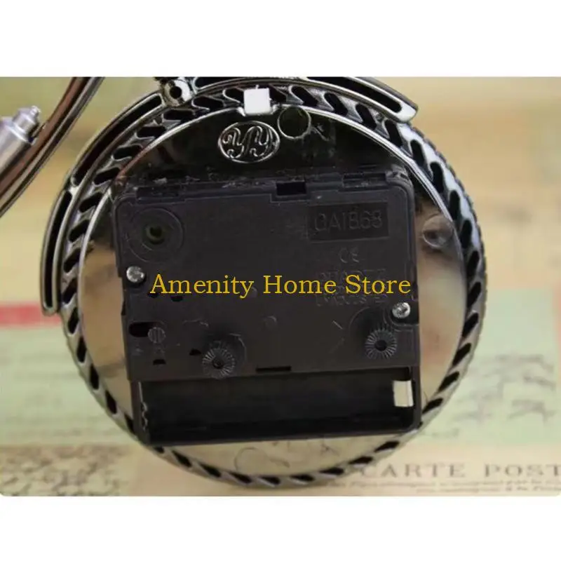 F26C Bicycle Shape Alarm Clock Vintage Arabic Numeral Creative Table Clock Home Office Bedroom Desktop Decoration Birthday