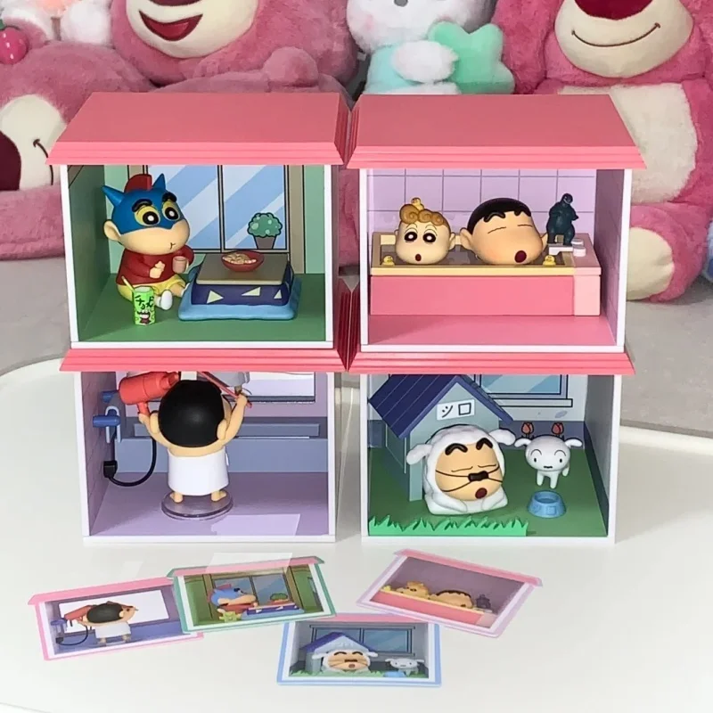 Crayon Shinchan Blind Box Cute Kawaii Mystery Box Collectible Doll Toys Random Box Decoration Children'S Birthday Gift Toys