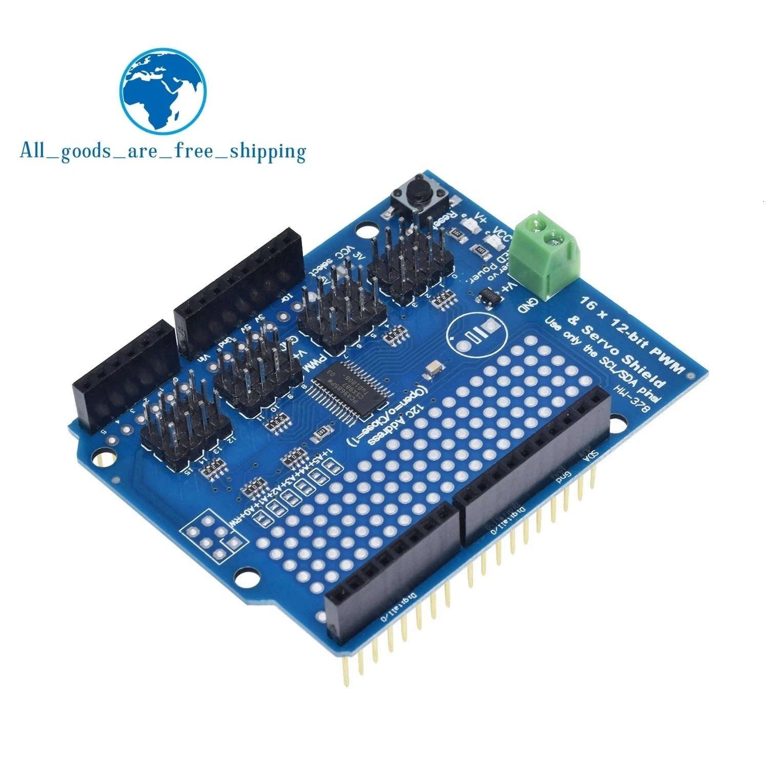 TZT Motor/pasapero/Servo/Protección de robot para Arduino I2C v2 Kit con controlador PWM TOP