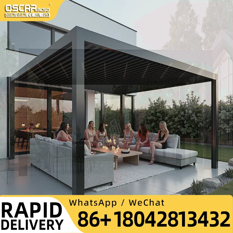 Waterproof Outdoor Aluminum Louvered Pergola Designs for Garden Patio Balcony pergola
