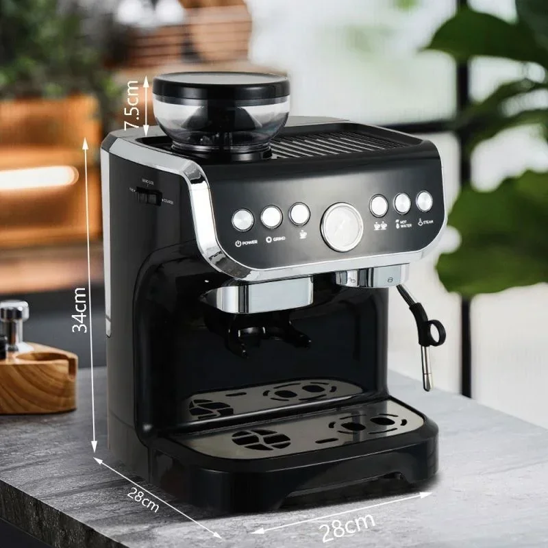 Macchine per caffè espresso professionali Combo Caffettiera per cappuccino Macinacaffè incorporato con bacchetta a vapore per montalatte