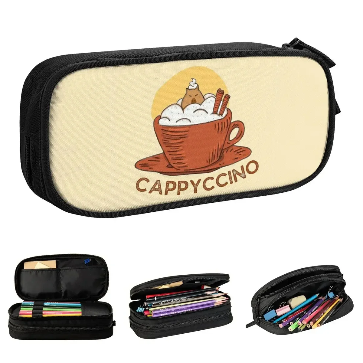 

Cute Cappyccino Pencil Case Lovely Capybara Pen Holder Pencil Bags Girl Boy Big Capacity Students School Cosmetic Pencilcases