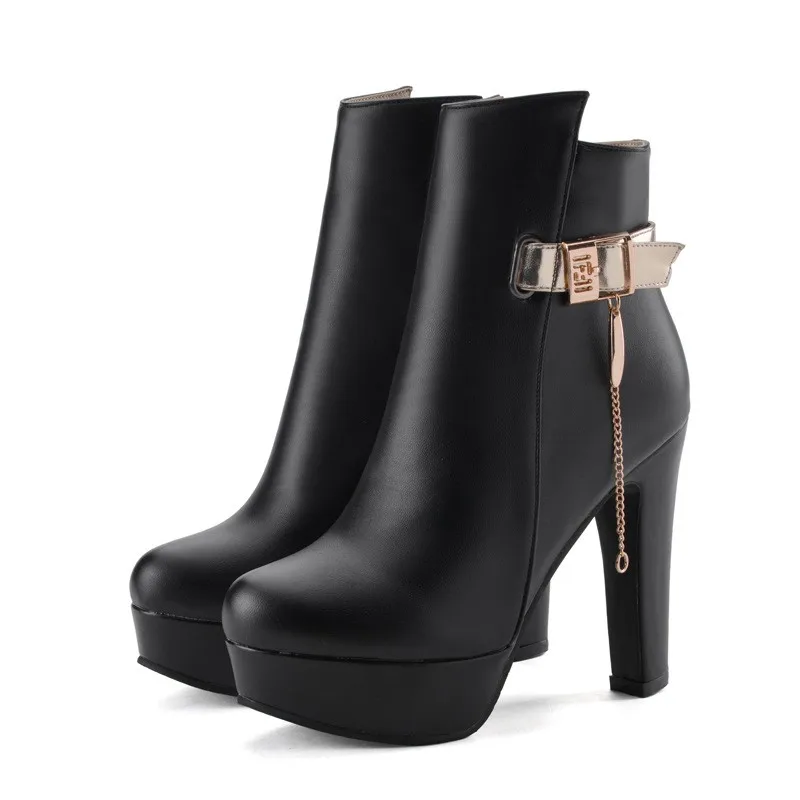 

Новые модные ботильоны, женские ботинки на высоком каблуке с пряжкой, кожаная обувь для вечеринок, женская большая обувь