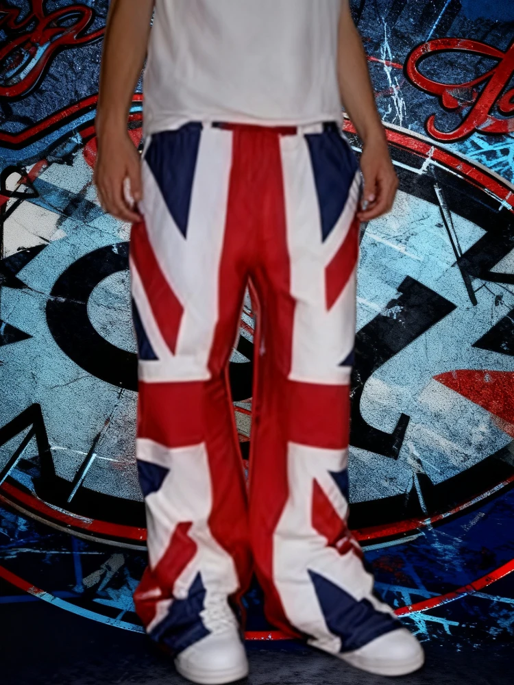 Nowe spodnie Sweetheart z nadrukiem flagi, spodnie Harajuku, moda uliczna, hip-hop, casual, streetwear, styl męski i damski.
