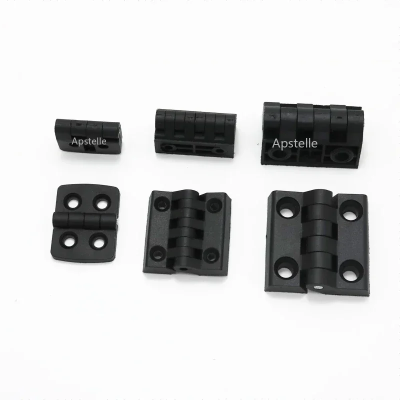 10pc Nylon Small Hinge Black Mini Plastic Door Bearing  Distribution Box Cabinet Door Industrial Box PP Adjustable Damping Hinge