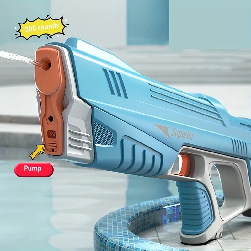 Pistola de agua súper divertida para exteriores, juguete para niños, pistola de pulverización de agua de alta presión extraíble grande