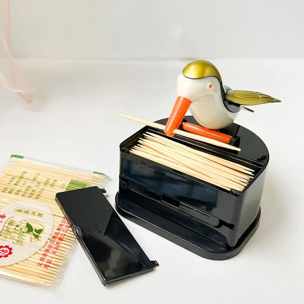 Convenient ABS Toothpick Container Hummingbird Automatic Toothpick Box Toothpick Can Restaurant