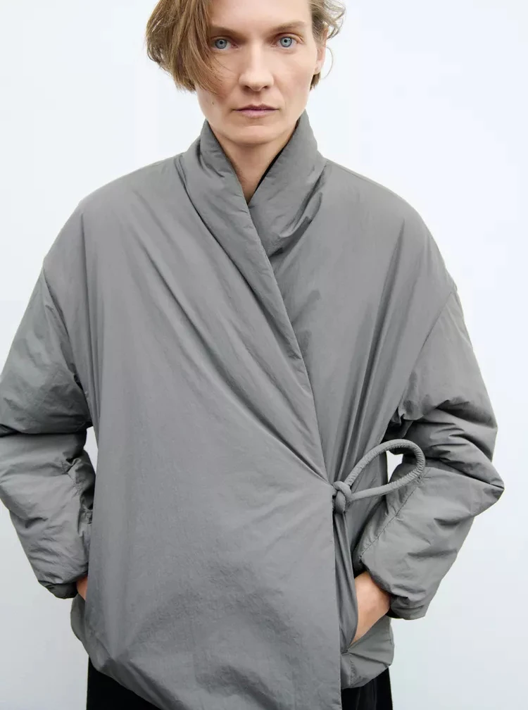 Nueva chaqueta de aodón estilo kimono con cuello en V y manga larga hoada retro para mujer, ropa de abrigo uesa para ir...