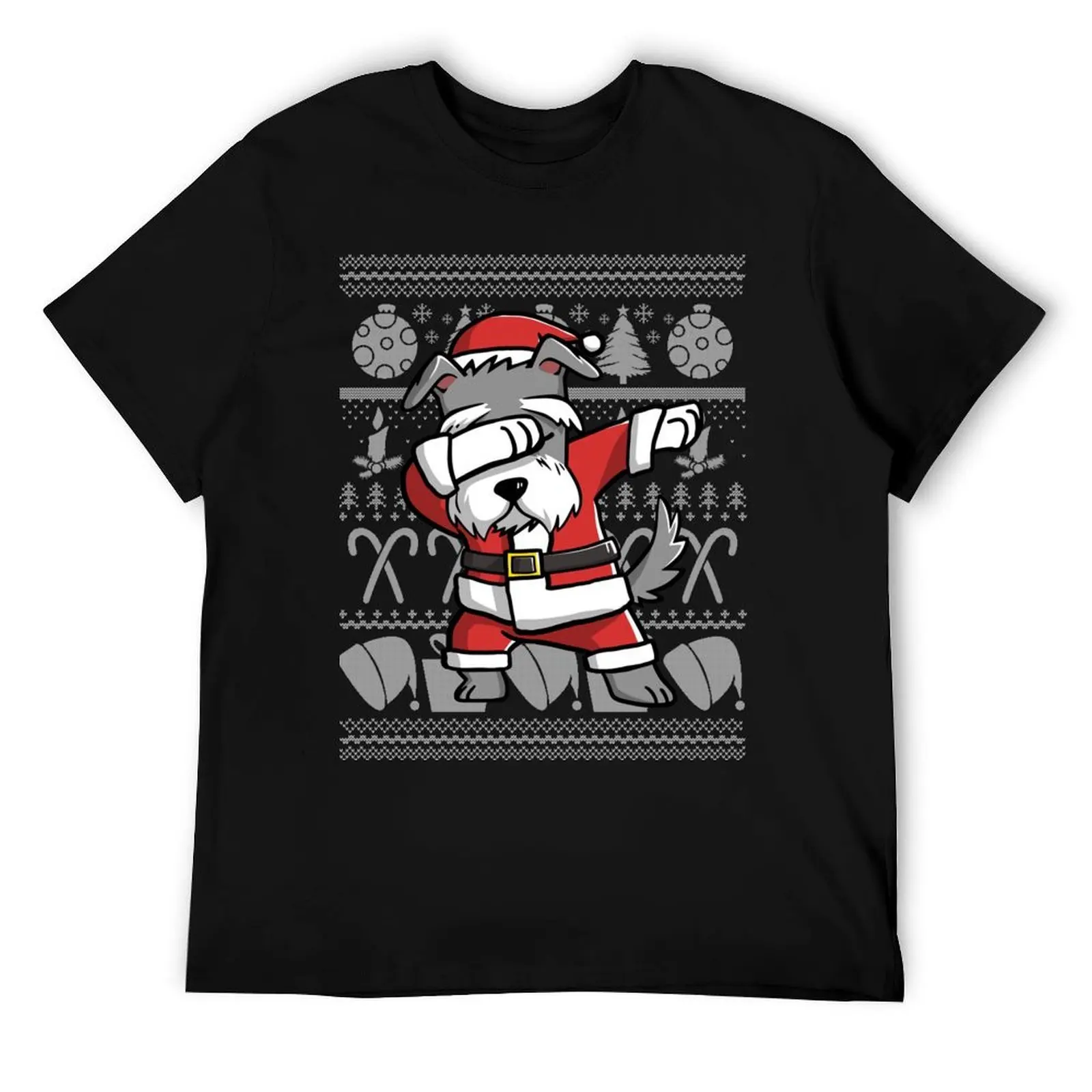 

Dabbing Schnauzer Ugly Christmas Sweater T-Shirt t shirt man cotton black cotton t-shirt plain for man package T-Shirt