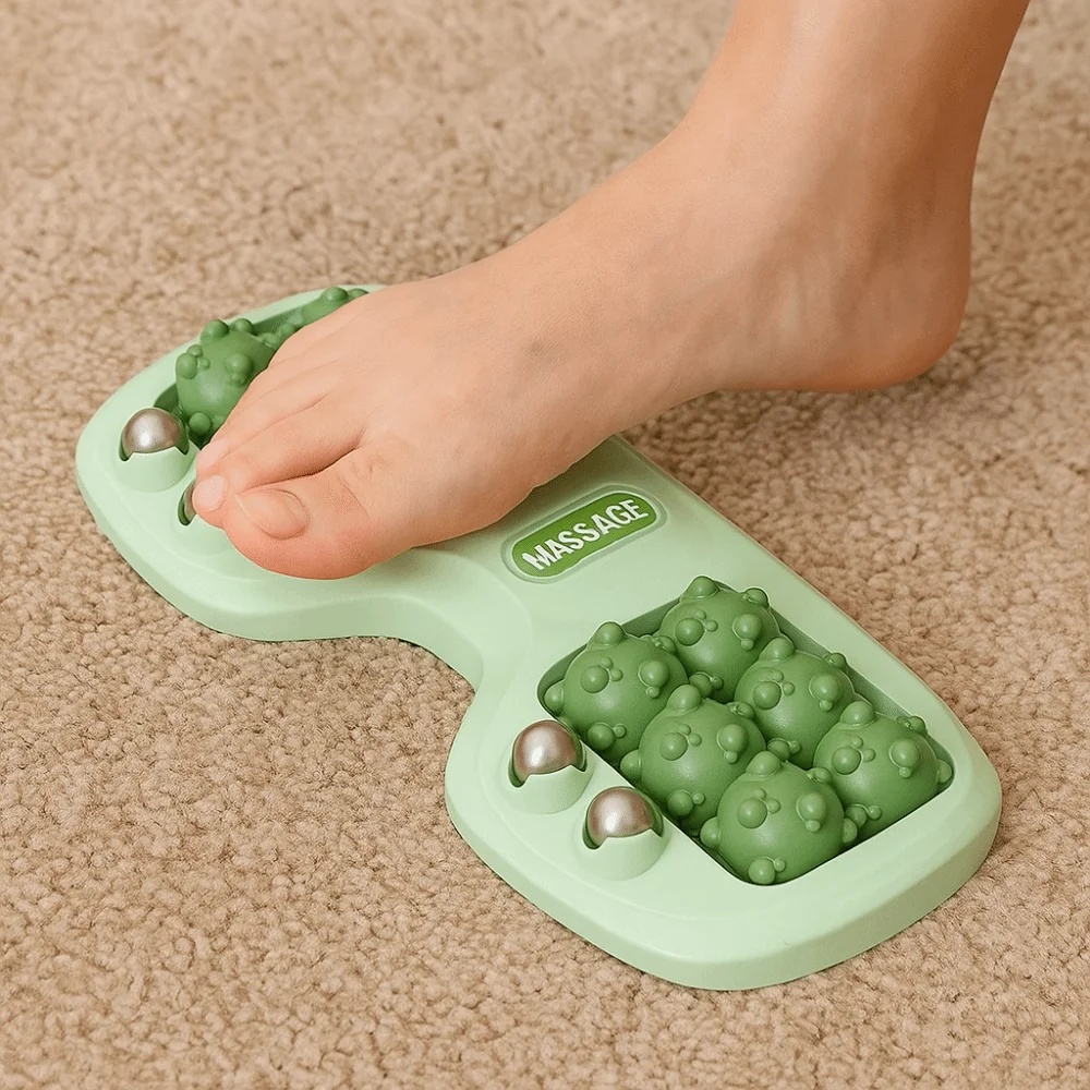 

Tri-Color Foot Massager Roller Rubbing Motion Four Row Foot Therapy Roller Magnetic Beads Multi-Purpose Multi-Point Foot Massage