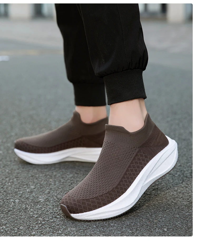 Unisex Real Boost Sneaker mit dicker Sohle, Stretch-Strick, atmungsaktiv, Übergrößen, stoßdämpfend, Sportschuhe, Laufschuhe für Damen und Herren – Detail 17