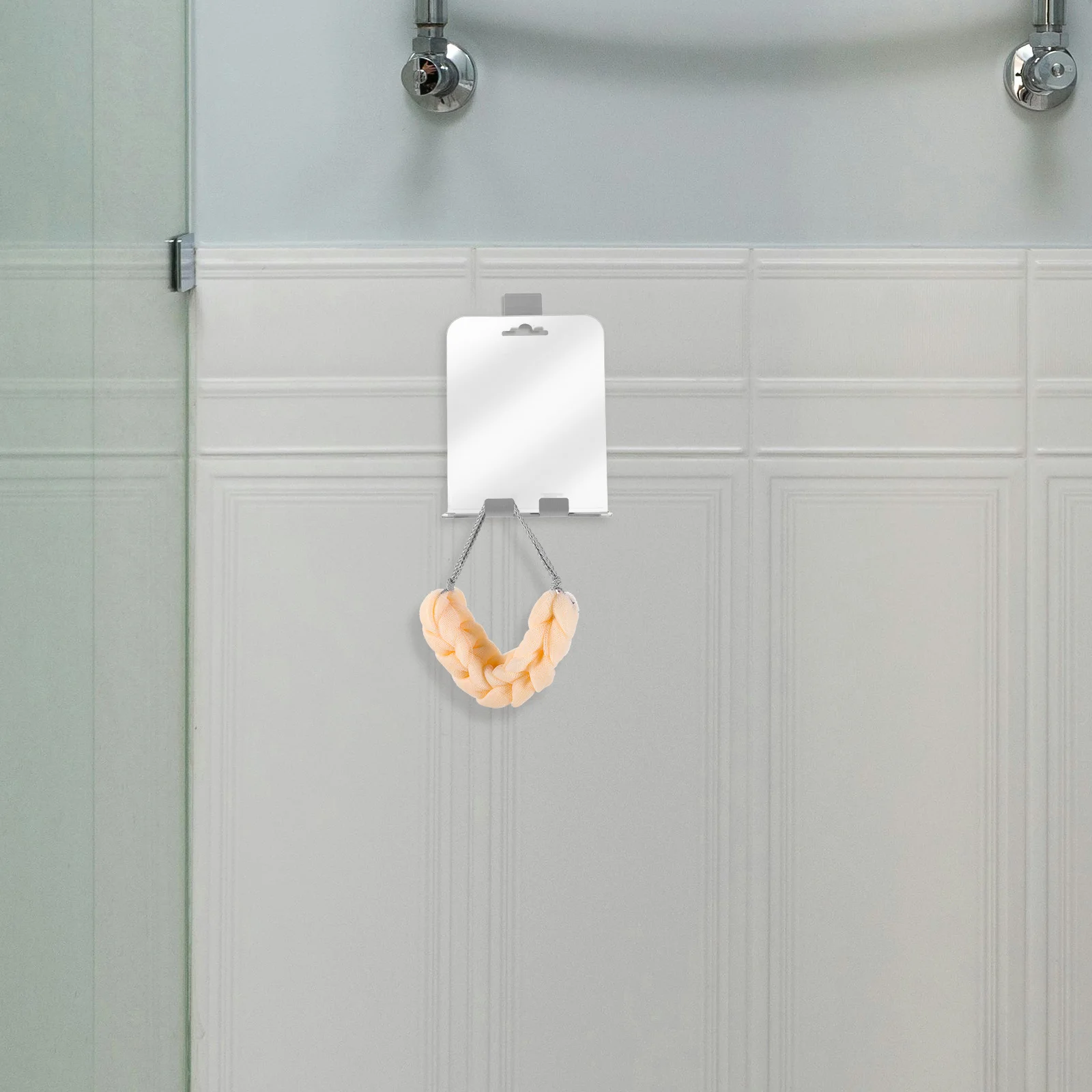 Lusterko do prysznica bez zaparzania, półka, lusterko do golenia i makijażu, montowane na ścianie, ze stali nierdzewnej, z haczykiem, lusterko podróżne, akcesoria prysznicowe dla kobiet i mężczyzn.