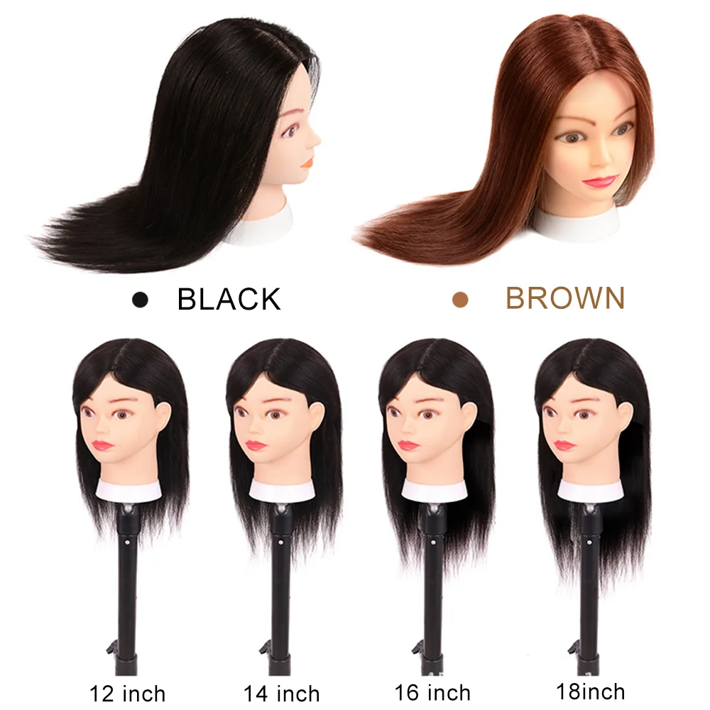 Manequim Cabeças para Hair Training e Styling, 100% Premium Cabelo Humano, Perfeito para Profissionais de Salão e Prática de Cabeleireiro