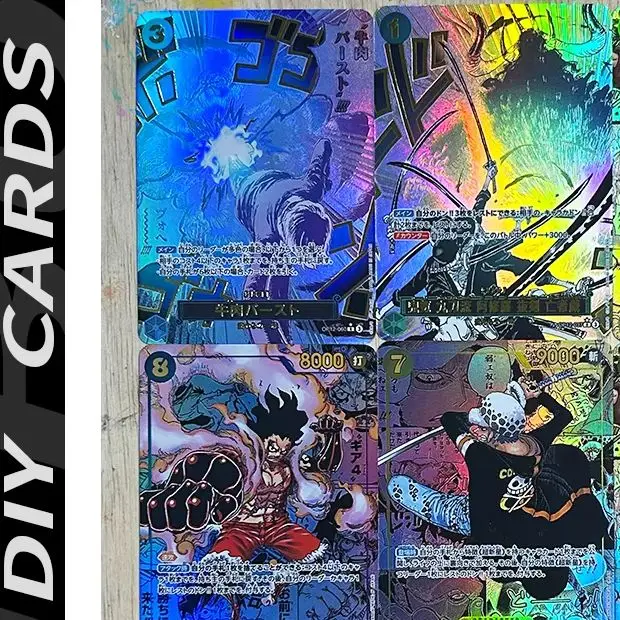 

BLBU ACG OPCG Collection Card Luffy OP D Relief pattern Refractive Color Flash Card Textured English Card books BoaHancock Nami