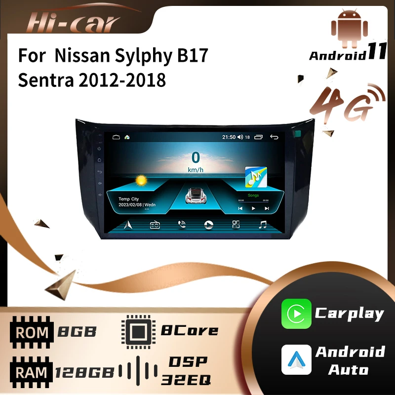 

2 Din Autoradio for Nissan Sylphy B17 Sentra 2012-2018 Car Radio Stereo WiFi GPS Navigation Multimedia Video Player Head Unit