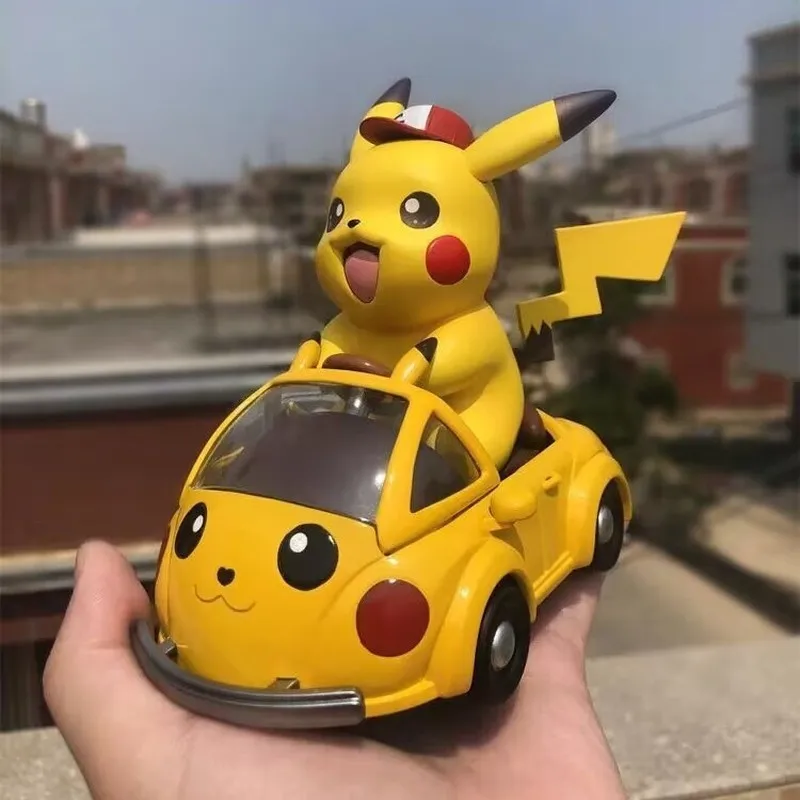

Cute PokéMon Car Pikachu Doll Hand-Made Creative Exquisite Cartoon Desktop Pikachu Ornaments Small Cartoon Model Toy Gift