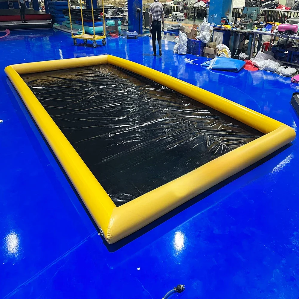 Waterproof Non Inflatable Wash Pads PVC Coated Tarpaulin Car Wash Water Containment Mat For Garage Floor