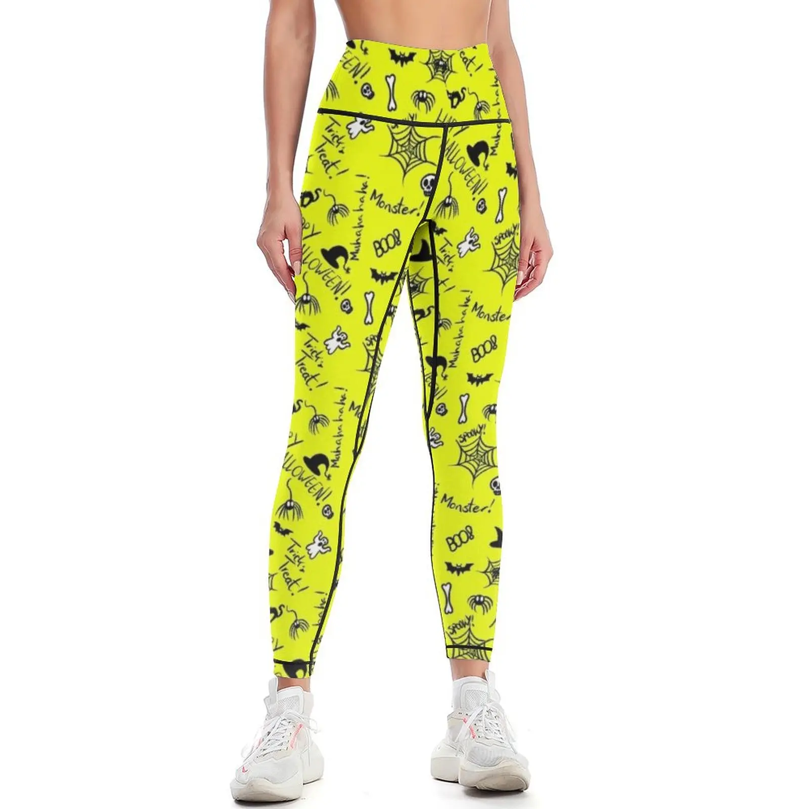 

Halloween Pattern (yellow) Leggings sport set gym womans Womens Leggings