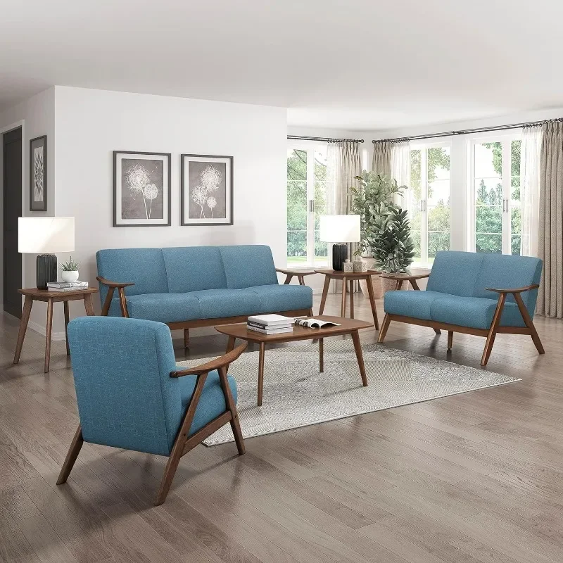 Chair, Lexicon Elle Accent For Relaxing, Arm Rest, Wood, Blue Chairs For Bedroom Living Room Furniture Lounge Chair Floor Chair