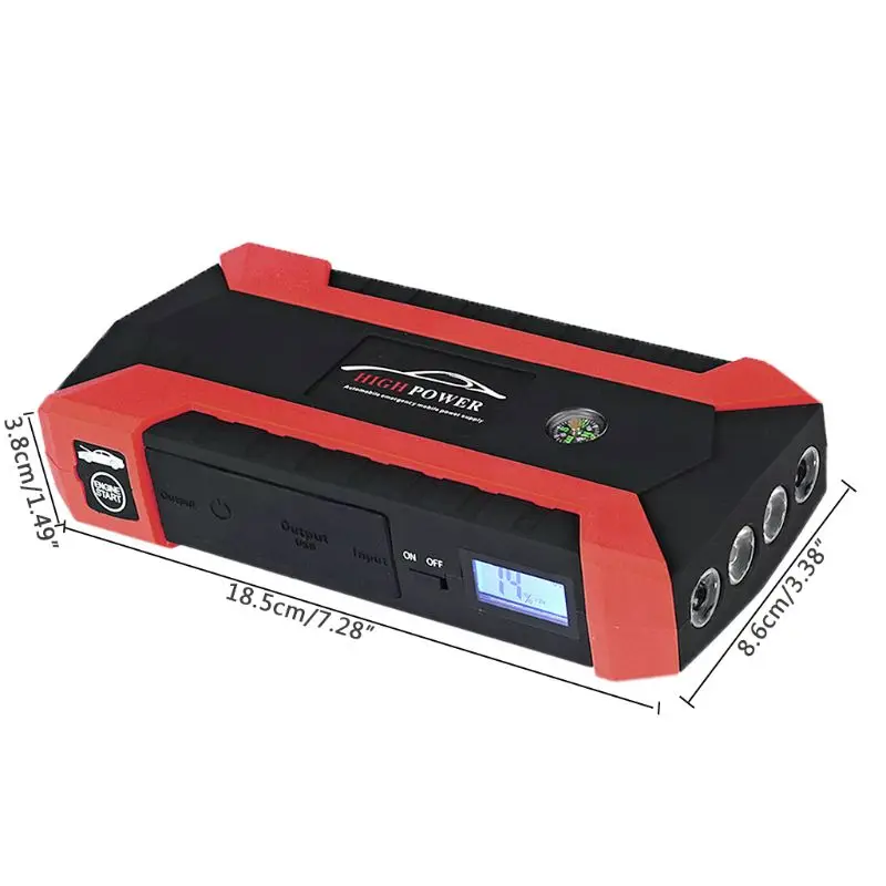 89800mAh 4 USB Portable Car Jump Starter Pack Booster AOS