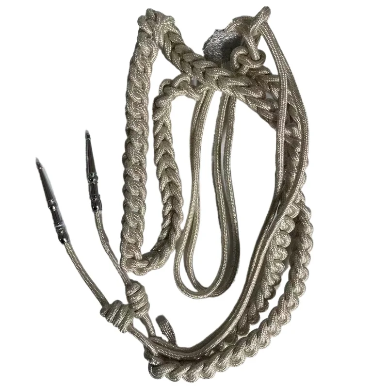 Uniforme militare Aiguillette Cord Abito cerimoniale Spalla Corda intrecciata Aguillette Accessori per guardia d'onore Oro/Argento